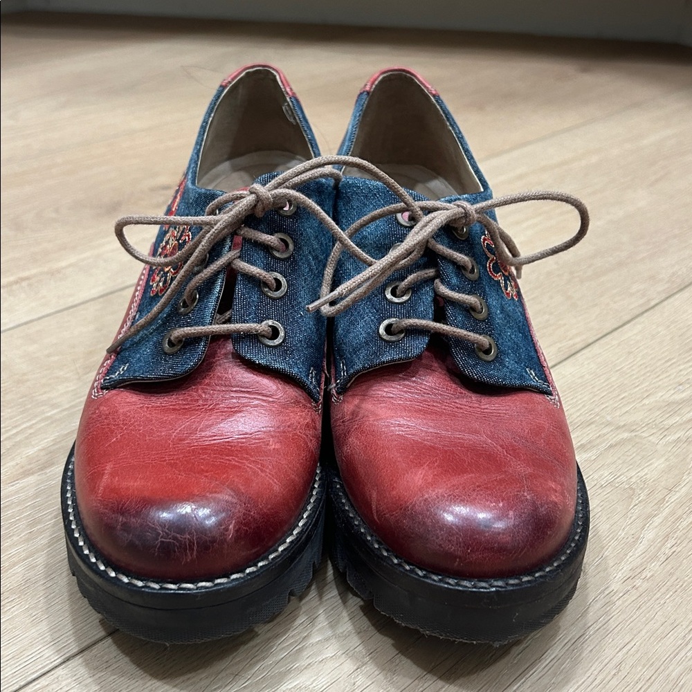 Dromedaris Whimsy Flowers Kiara Lug Sole Oxford Size 39 - Picture 2 of 16
